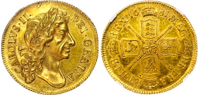 Charles II Two Guineas 1681