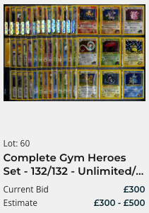 Lot 60: Complete Gym Heroes Set